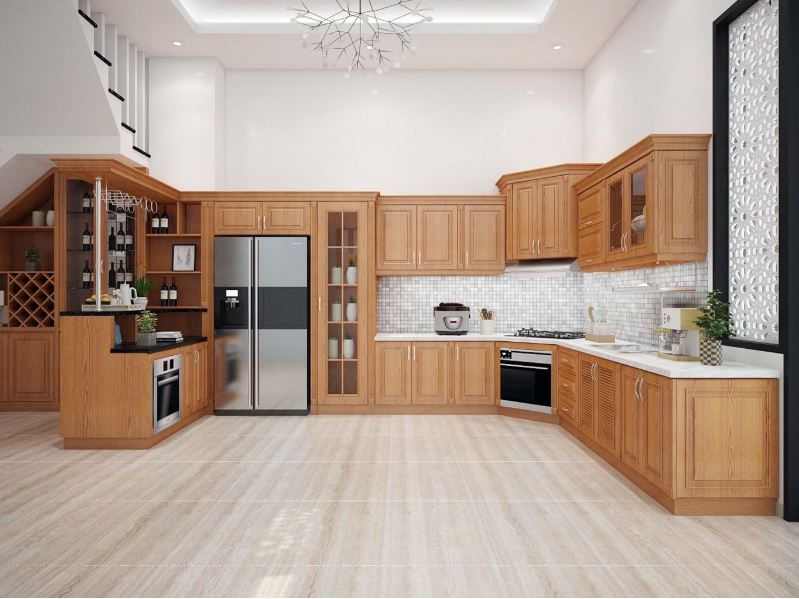 Lựa chọn chất liệu và màu sắc tủ bếp chuẩn ngũ hành